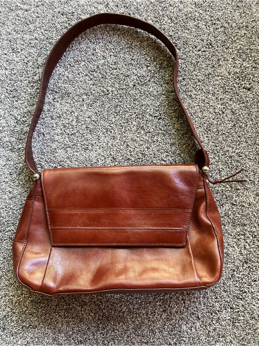 Rolfs Vintage Brown Leather Handbag Purse Classic Minimalist Old Money Designer